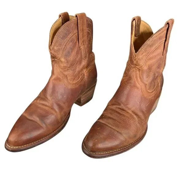 Tecovas Women’s Penny Brown Leather Western Cowgirl Boots Size US 8 - Picture 6 of 11